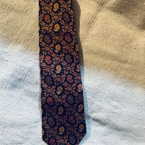Burberry Paisley Tie in Black, Red, and Gold